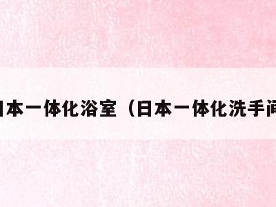 日本一体化浴室（日本一体化洗手间）