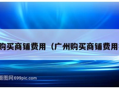 广州购买商铺费用(广州购买商铺费用标准)