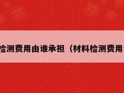 材料检测费用由谁承担(材料检测费用谁出)