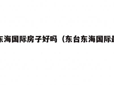 东台东海国际房子好吗(东台东海国际最新房价)