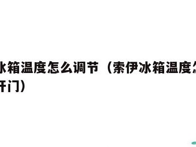 索伊冰箱温度怎么调节(索伊冰箱温度怎么调节双开门)