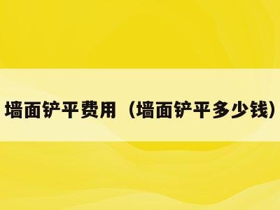 墙面铲平费用(墙面铲平多少钱)
