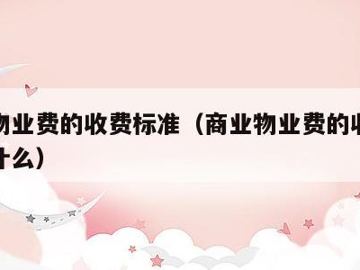 商业物业费的收费标准（商业物业费的收费标准是什么）