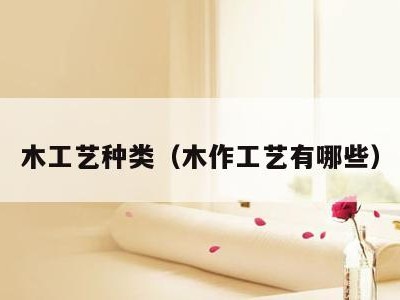 木工艺种类（木作工艺有哪些）