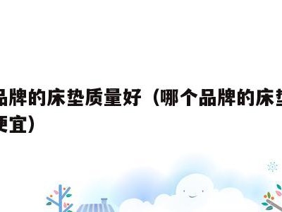哪个品牌的床垫质量好(哪个品牌的床垫质量好又便宜)
