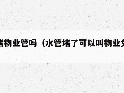 水管堵物业管吗(水管堵了可以叫物业免费修吗)