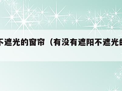 遮阳不遮光的窗帘（有没有遮阳不遮光的窗帘）