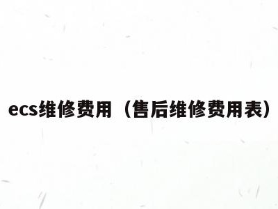 ecs维修费用（售后维修费用表）