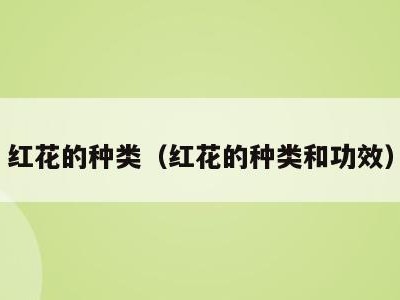 红花的种类（红花的种类和功效）