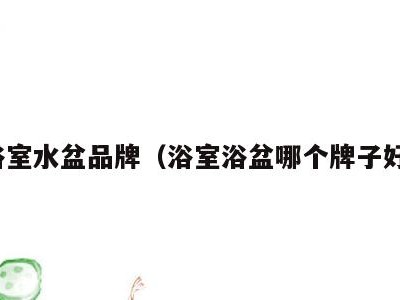 浴室水盆品牌（浴室浴盆哪个牌子好）