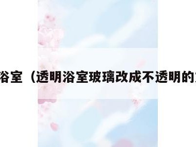 透明浴室（透明浴室玻璃改成不透明的方法）