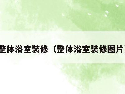 整体浴室装修（整体浴室装修图片）