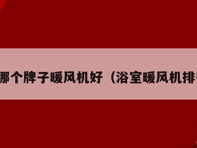 浴室哪个牌子暖风机好(浴室暖风机排行榜)
