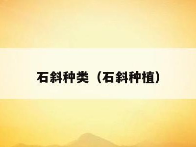 石斜种类(石斜种植)
