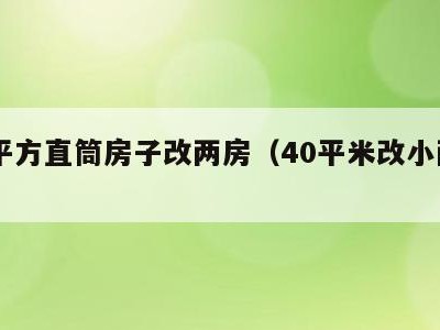 40平方直筒房子改两房（40平米改小两房）