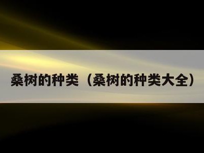 桑树的种类(桑树的种类大全)