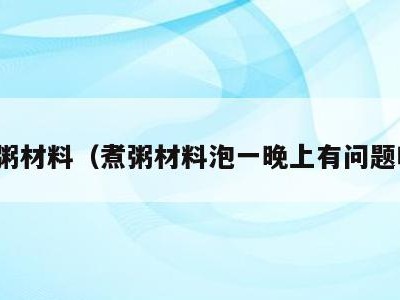 煮粥材料（煮粥材料泡一晚上有问题吗）