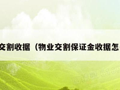物业交割收据(物业交割保证金收据怎么写)