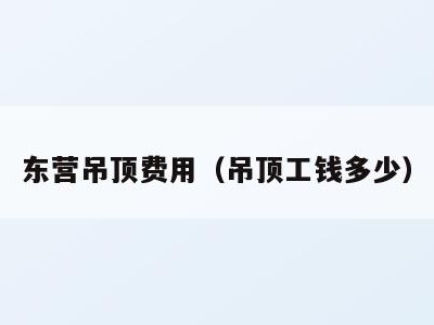 东营吊顶费用(吊顶工钱多少)