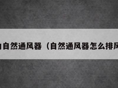 室内自然通风器(自然通风器怎么排风的)