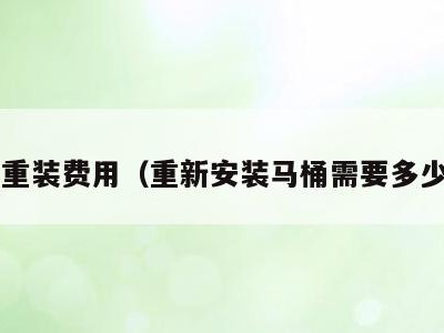 马桶重装费用（重新安装马桶需要多少钱?）