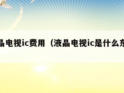 液晶电视ic费用（液晶电视ic是什么东西）