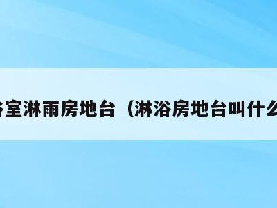 浴室淋雨房地台（淋浴房地台叫什么）