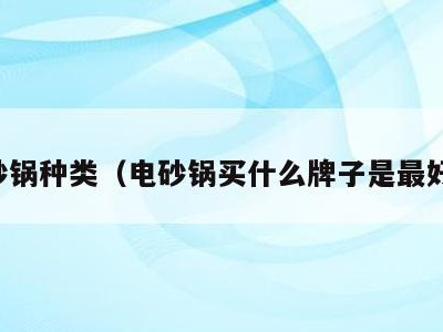 电砂锅种类(电砂锅买什么牌子是最好的)