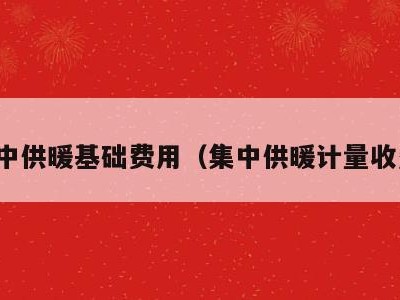 集中供暖基础费用（集中供暖计量收费）