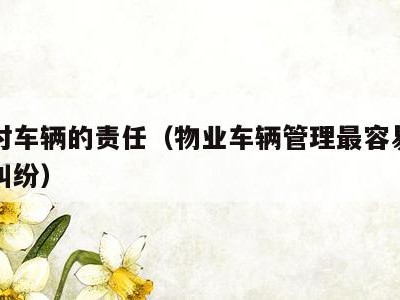 物业对车辆的责任(物业车辆管理最容易发生哪些纠纷)