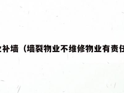 物业补墙（墙裂物业不维修物业有责任吗）