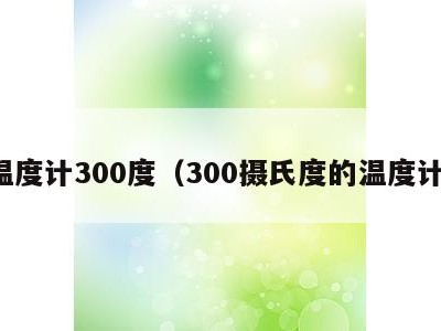 温度计300度(300摄氏度的温度计)
