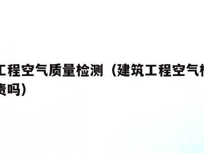 建筑工程空气质量检测（建筑工程空气检测甲方负责吗）