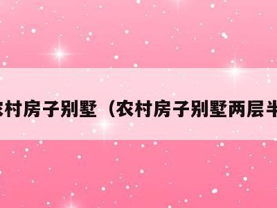 农村房子别墅(农村房子别墅两层半)