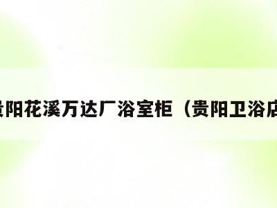 贵阳花溪万达厂浴室柜(贵阳卫浴店)