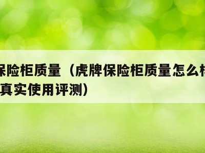 虎牌保险柜质量(虎牌保险柜质量怎么样好不好用?真实使用评测)