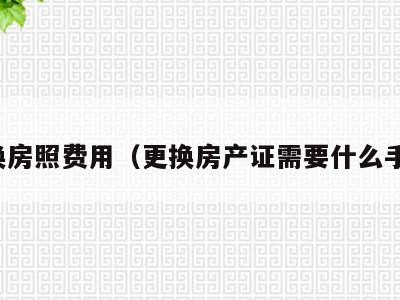 更换房照费用(更换房产证需要什么手续)