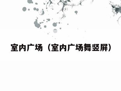 室内广场(室内广场舞竖屏)
