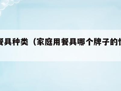 家庭餐具种类(家庭用餐具哪个牌子的性价比高)