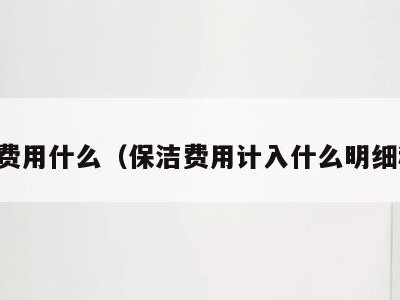 保洁费用什么(保洁费用计入什么明细科目)