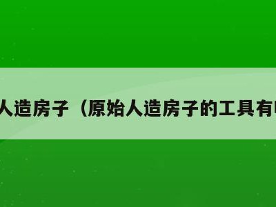 原始人造房子(原始人造房子的工具有哪些)