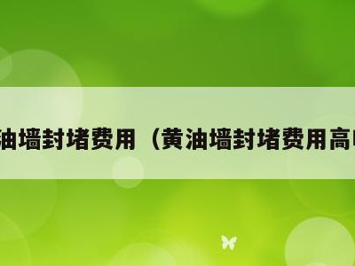 黄油墙封堵费用（黄油墙封堵费用高吗）