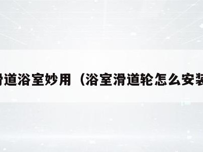 滑道浴室妙用(浴室滑道轮怎么安装)