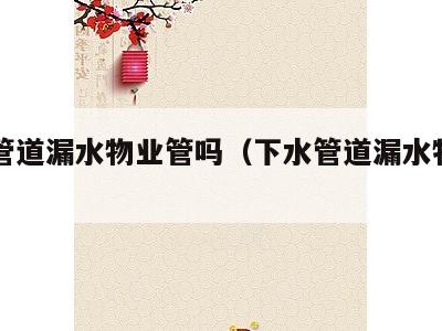 下水管道漏水物业管吗（下水管道漏水物业负责吗）