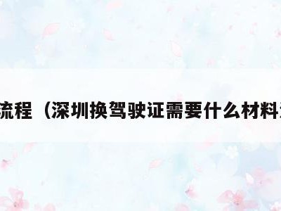 材料流程(深圳换驾驶证需要什么材料流程)