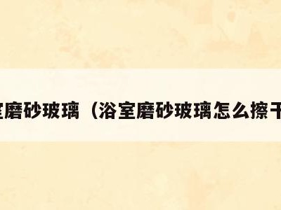浴室磨砂玻璃(浴室磨砂玻璃怎么擦干净)