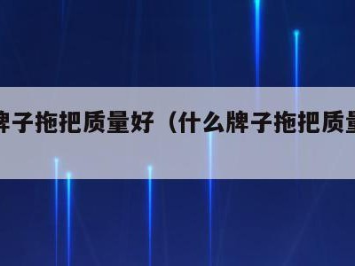 什么牌子拖把质量好(什么牌子拖把质量好又实惠)