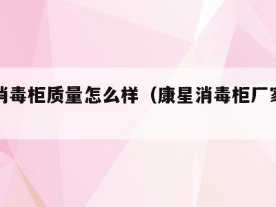 康星消毒柜质量怎么样(康星消毒柜厂家直销价)