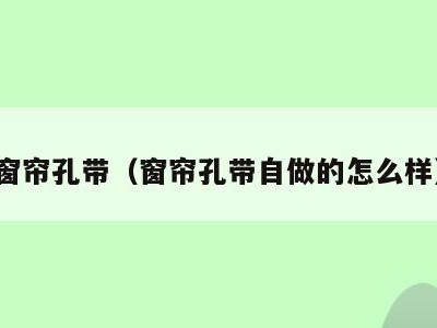 窗帘孔带（窗帘孔带自做的怎么样）