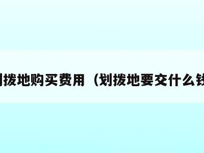 划拨地购买费用（划拨地要交什么钱）